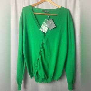 McQ by Alexander McQueen luxury casual Asymmetrical Vibrant Green Cardigan XL
